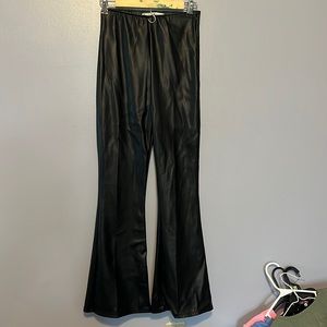 Hollister xs black leather flare pants